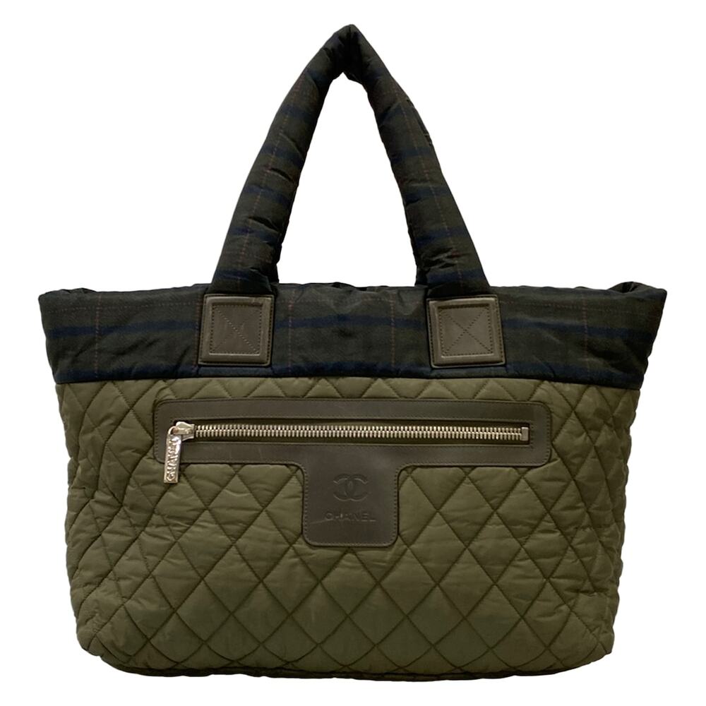 Chanel Coco Cocoon MM Handbag Dark Green Navy Pink